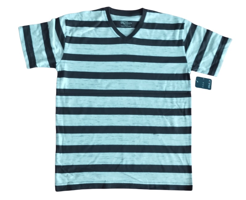V neck with stripe t shirt